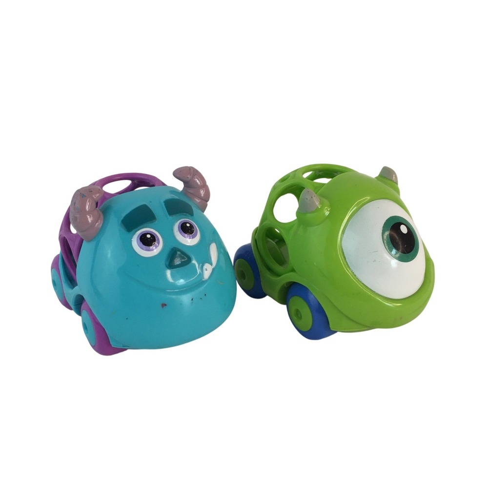 Disney Baby Oball Go Grippers Monsters Inc Sully Mike Toy Push Cars Lot of 2
